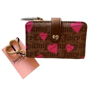 Juicy Couture Heart Chestnut Chino Card Wallet